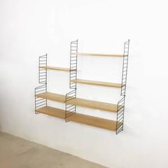 Original 1960s Modular String Wall Unit in Ashwood by Nisse Strinning, Sweden
