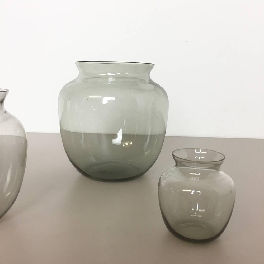 Vintage 1960s Set of Three Vases Turmalin Vases by Wilhelm Wagenfeld for WMF In Excellent Condition In Kirchlengern, DE