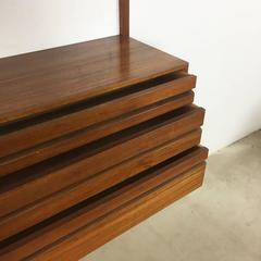 Original 1960s Modular Teak Wall Unit by Poul Cadovius for Cado, Denmark