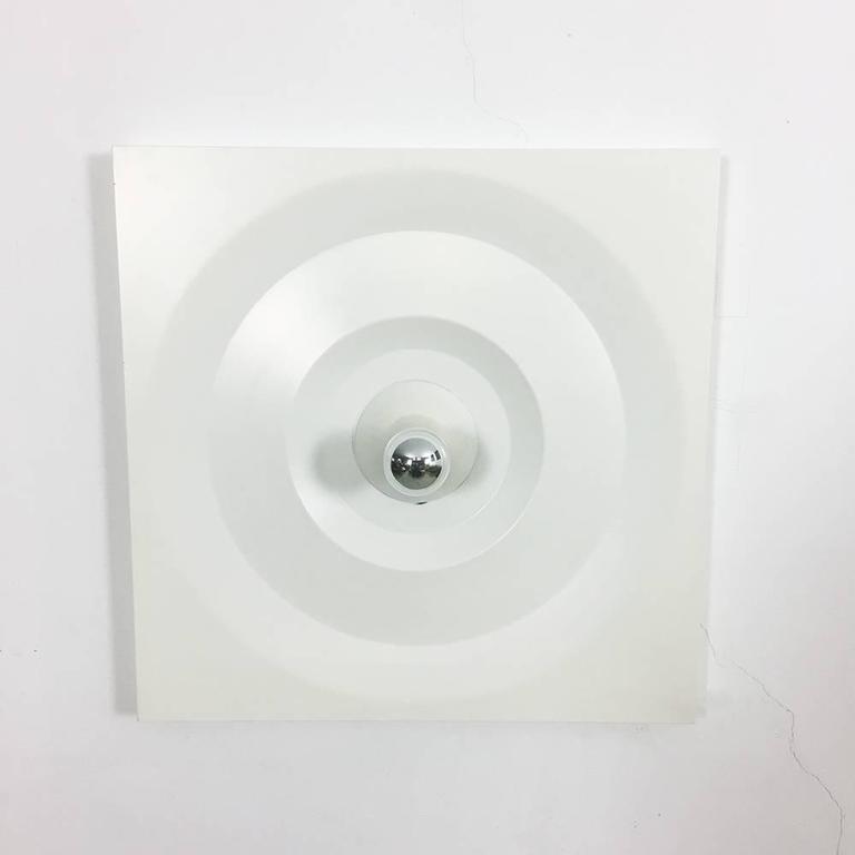 Large White Metal Wall Light by Klaus Hempel for Kaiser Leuchten, 1970s For Sale at 1stdibs