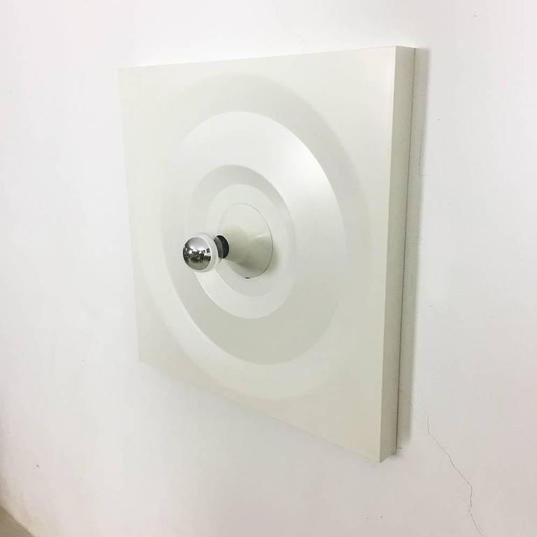 Large White Metal Wall Light by Klaus Hempel for Kaiser Leuchten, 1970s For Sale at 1stdibs