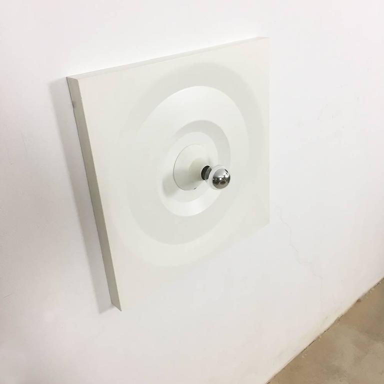 Large White Metal Wall Light by Klaus Hempel for Kaiser Leuchten, 1970s For Sale at 1stdibs