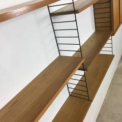Original 1960s Modular String Wall Unit in Ashwood by Nisse Strinning, Sweden