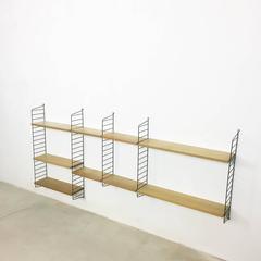 Original 1960s Modular String Wall Unit in Ash Wood by Nisse Strinning, Sweden