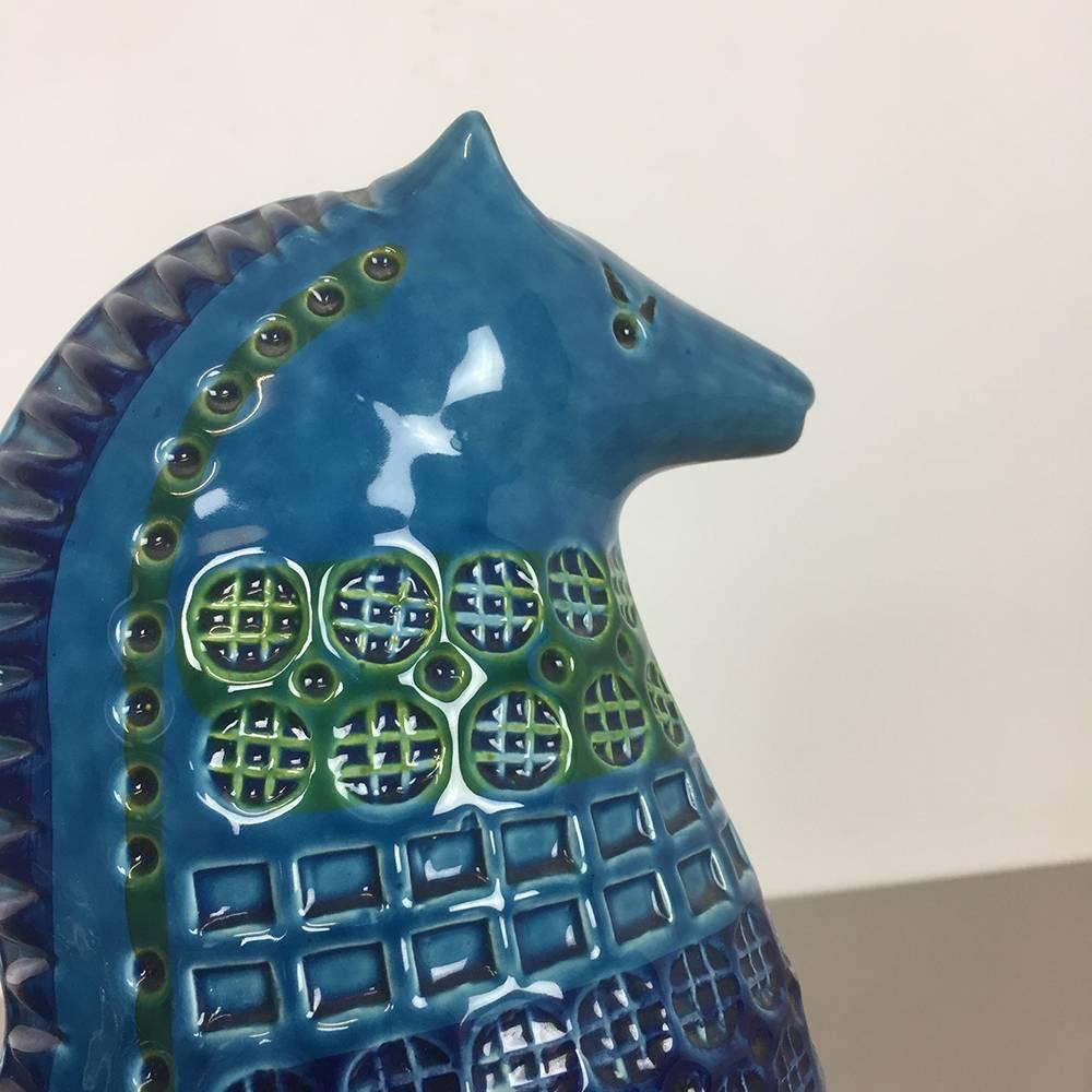 20th Century Original 1960s Ceramic Horse in Rimini Blue Design by Aldo Londi for Bitossi