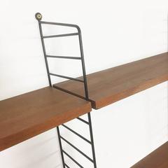 Original Teak Wood 1960s Modular String Wall Unit by Nisse Strinning, Sweden