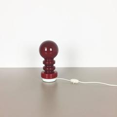 Vintage 1960s Red Glass Mushroom Desk Lamp from Peil & Putzler, Germany