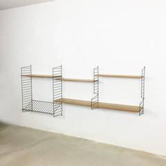 Original Oak Wood, 1960s Modular String Wall Unit by Nisse Strinning, Sweden