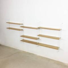 Original 1960s Modular String Wall Unit in Ashwood by Nisse Strinning, Sweden