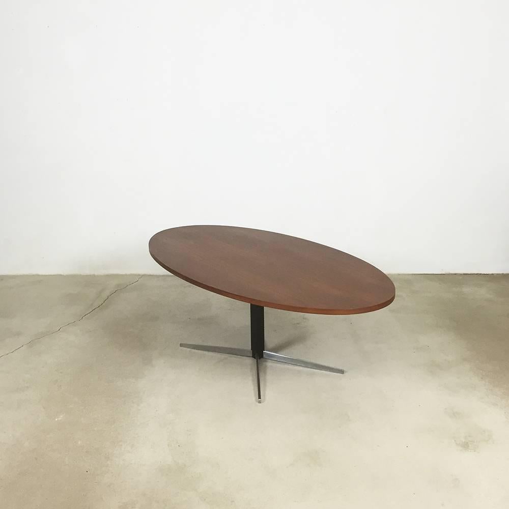Article:

Teak table dining and coffee table



Producer:

Wilhelm Renz



Description:

This elliptical table was designed and made by Wilhelm Renz in the 1960s. The table has a teak top and set on a metal frame. It can be used both