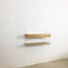 Original 1960s Modular String Wall Unit in Elmwood by Nisse Strinning, Sweden