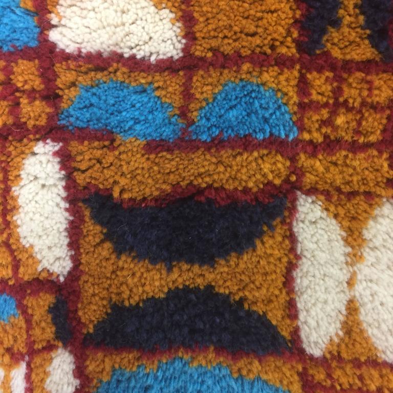 Vintage 1970s Modernist Cotton Wool Wall Rug Object Made in Germany For Sale at 1stDibs