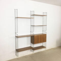 Original 1960s Modular String Wall Unit in Walnut by Nisse Strinning, Sweden