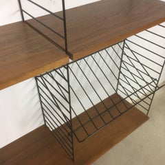 Original 1960s Modular String Wall Unit in Walnut by Nisse Strinning, Sweden