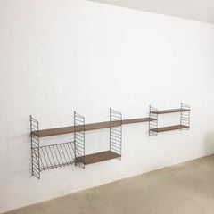 Original 1970s Modular String Wall Unit in Teak Wood by Nisse Strinning, Sweden