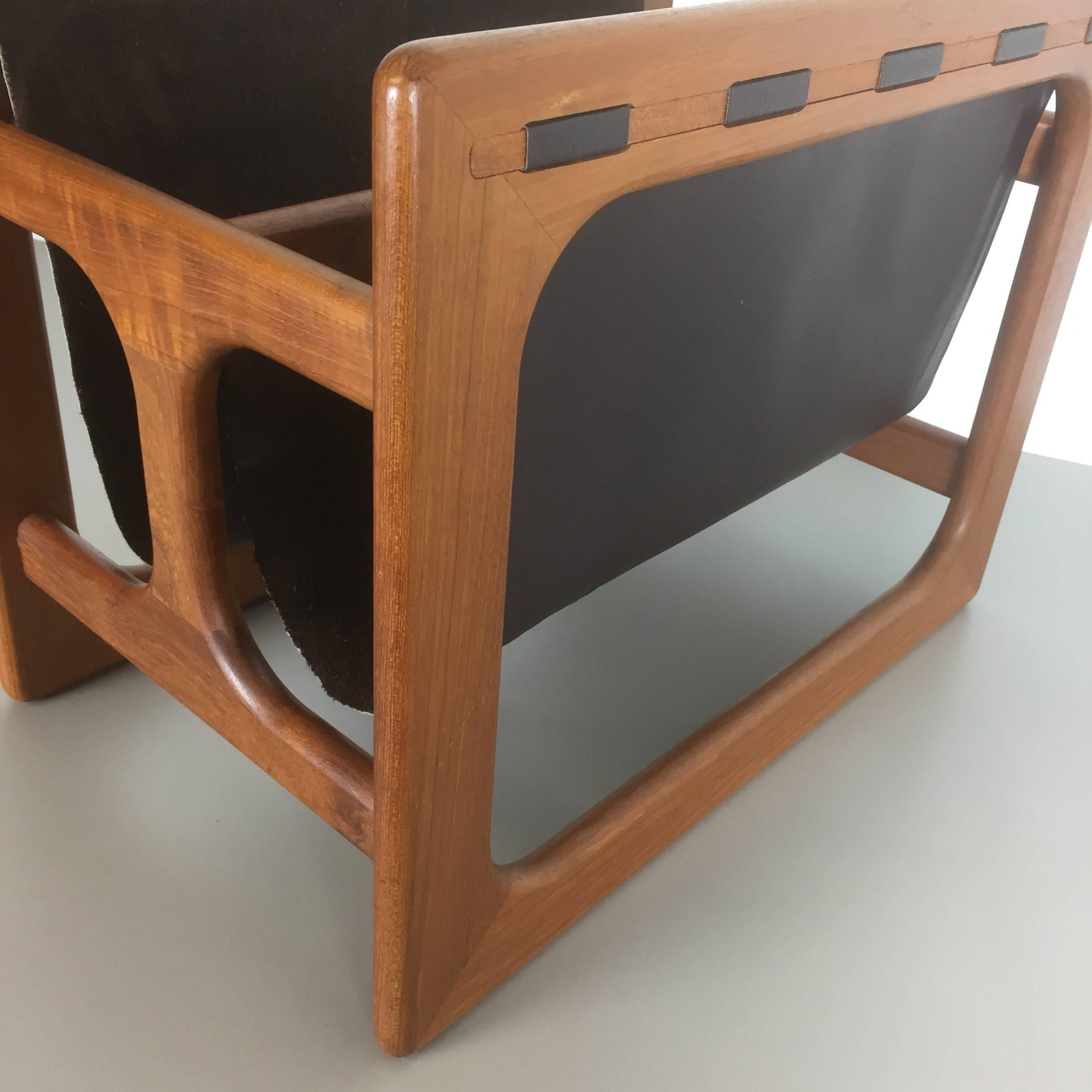 Minimalistic 70s Danish Teak Magazine Rack Design Made by Salin Mobler, Denmark 3