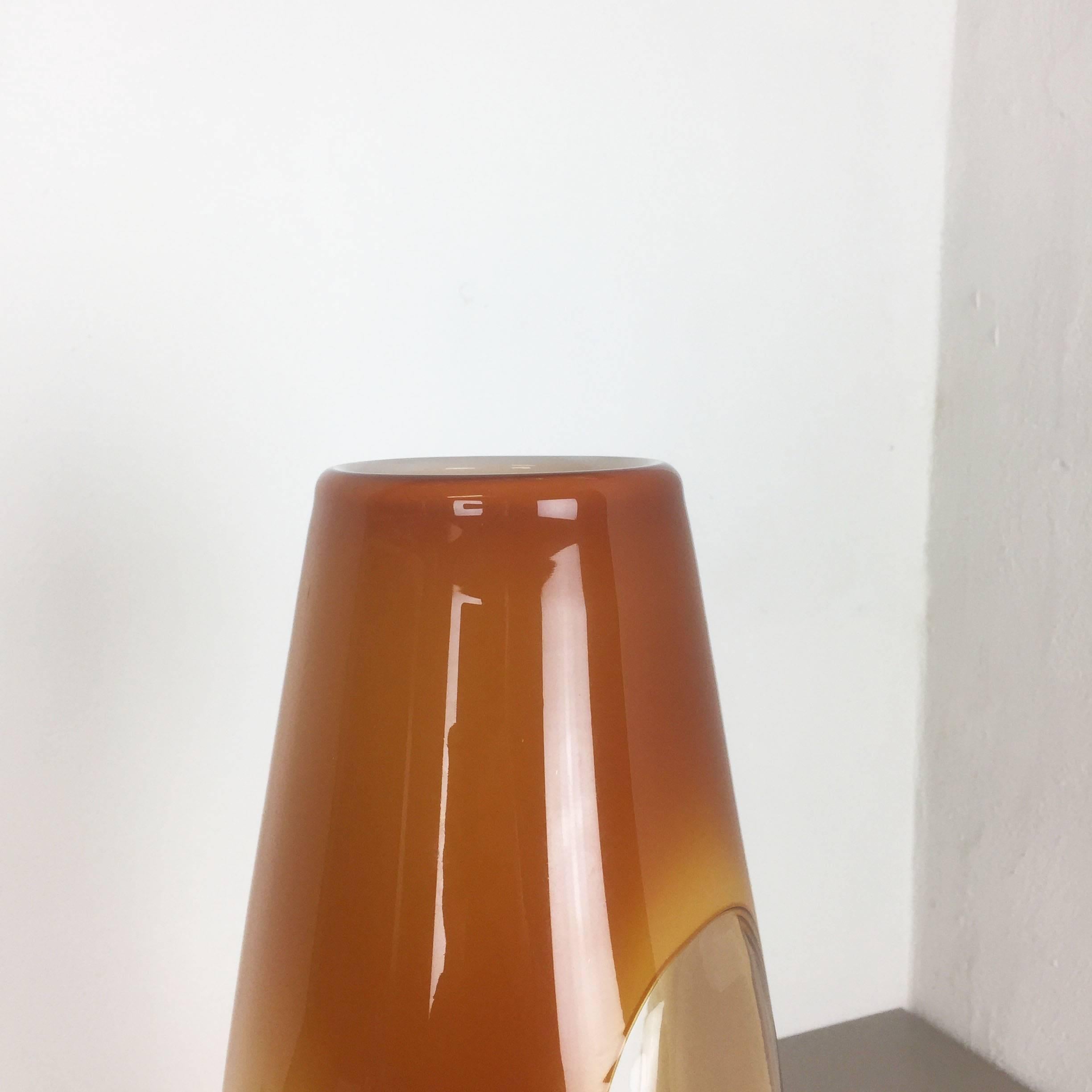 Mid-Century Modern Original Extra Large 50cm Murano Summerso Handblown Glass Vase, Italy, 1970s