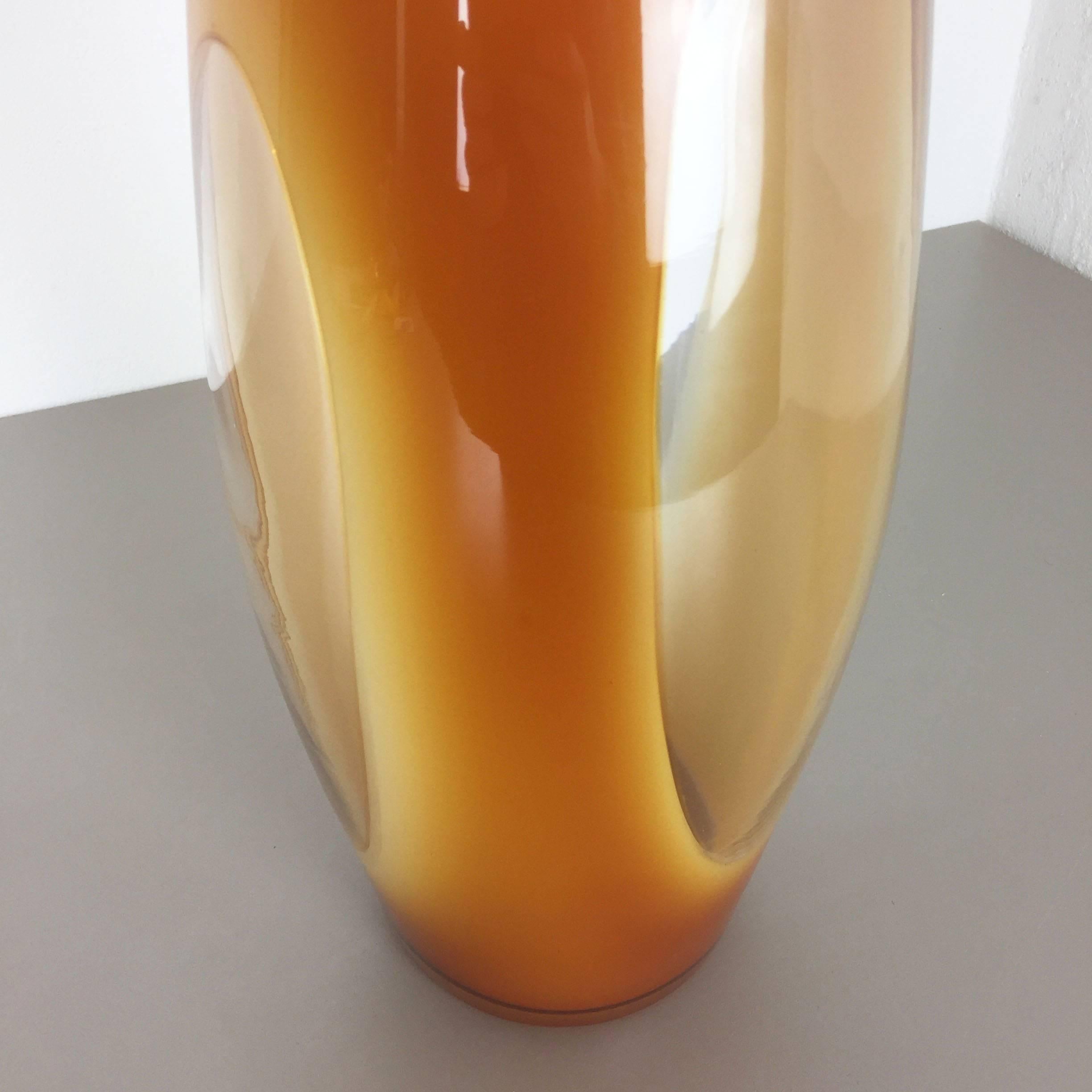 Italian Original Extra Large 50cm Murano Summerso Handblown Glass Vase, Italy, 1970s