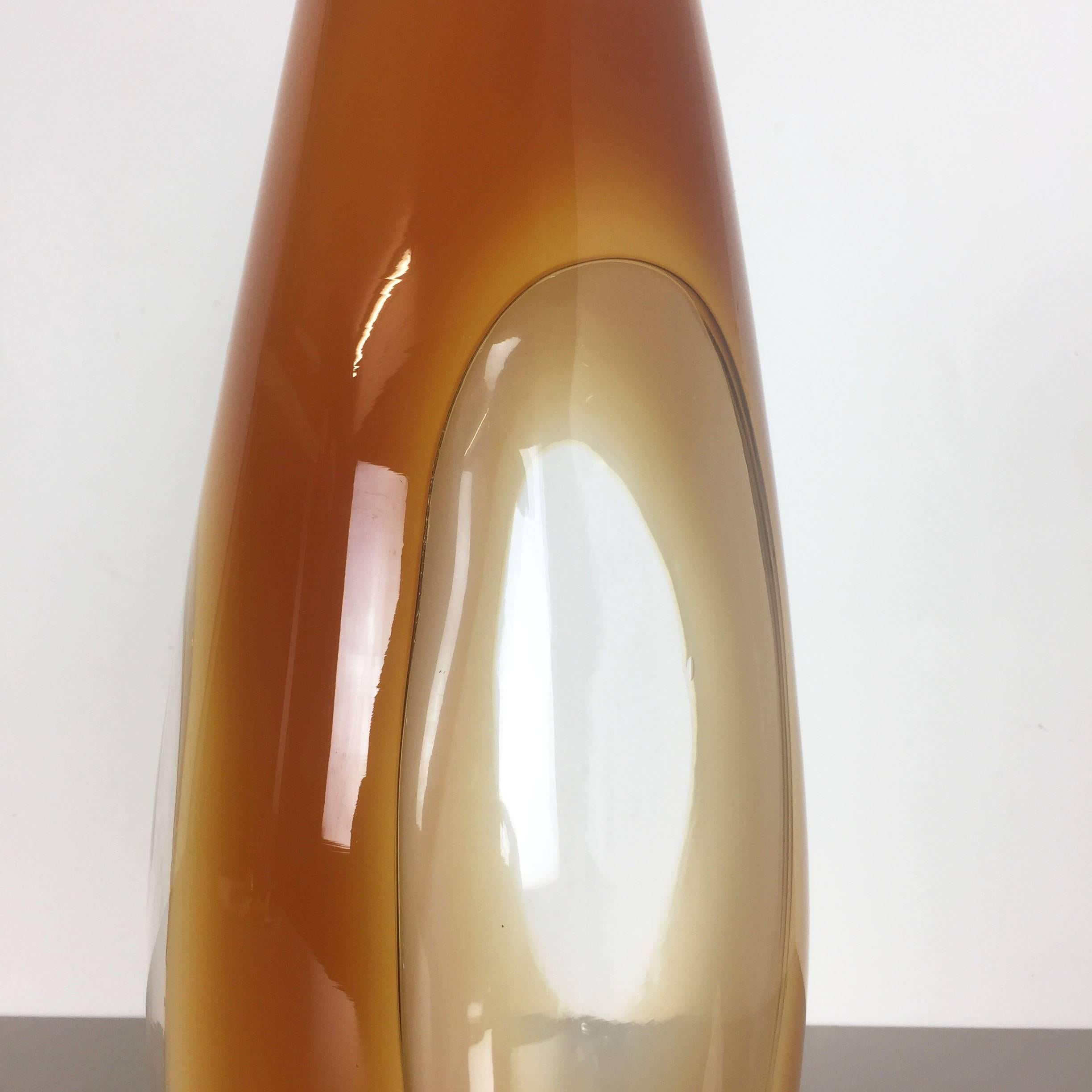 20th Century Original Extra Large 50cm Murano Summerso Handblown Glass Vase, Italy, 1970s