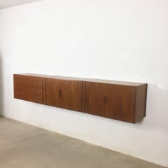 Floating Teak Sideboard Wall Unit by Kai Kristiansen for Feldballes Mobelfabrik