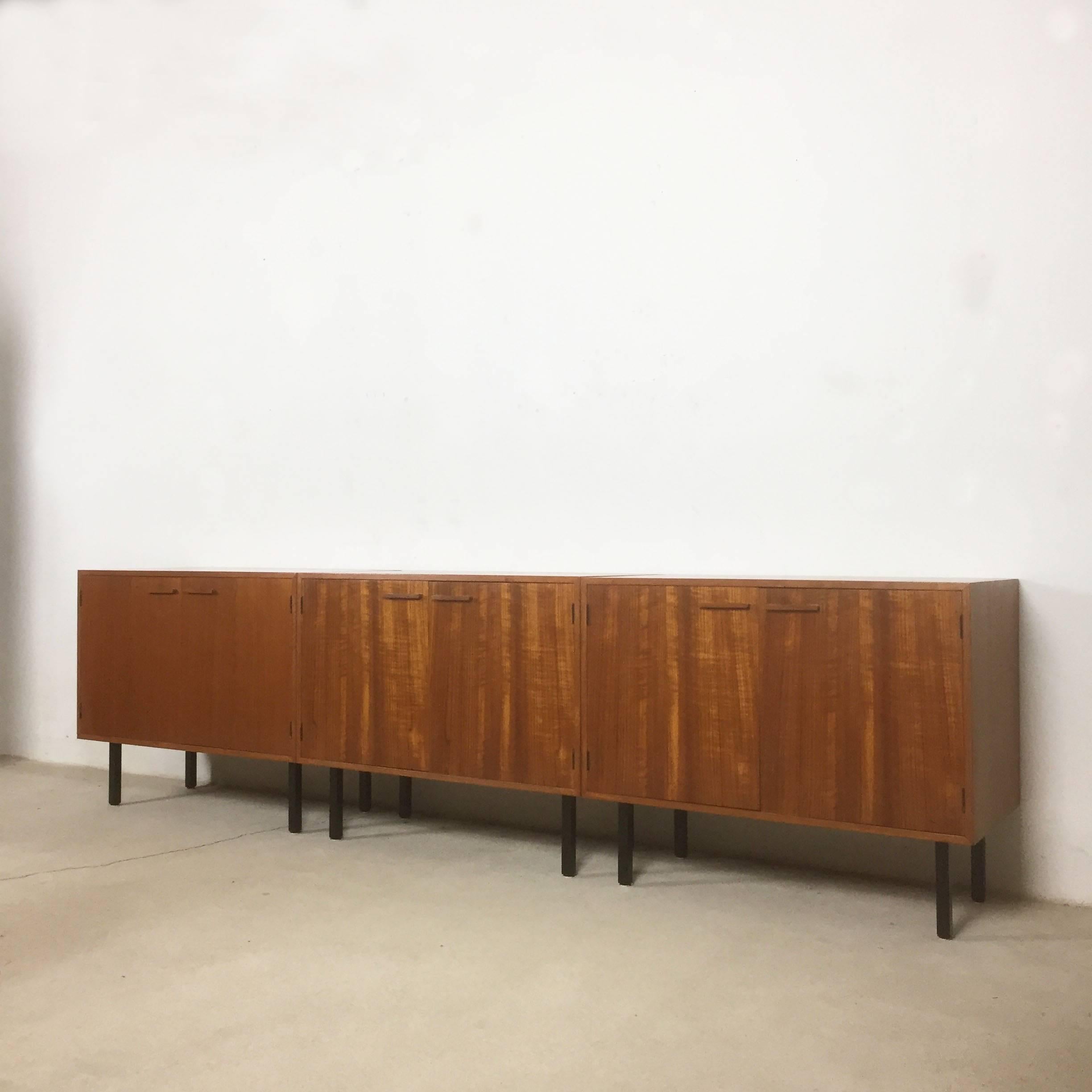 Mid-Century Modern Teak Cabinets by Kai Kristiansen for Feldballes Møbelfabrik, 1960s, Set of Three