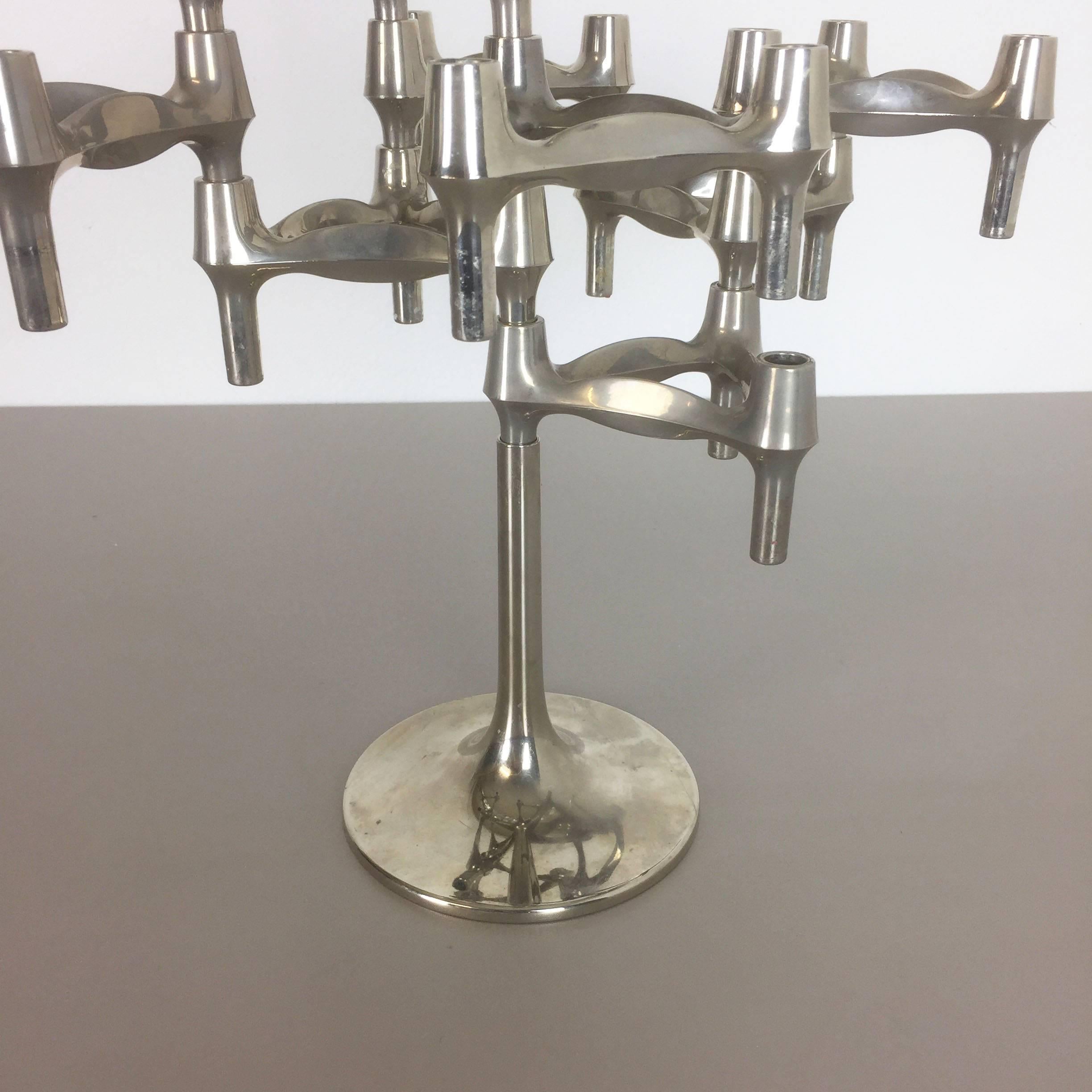 German Vintage 1970s BMF Nagel Candleholder Sculpture Designed by Caesar Stoffi, 1960s