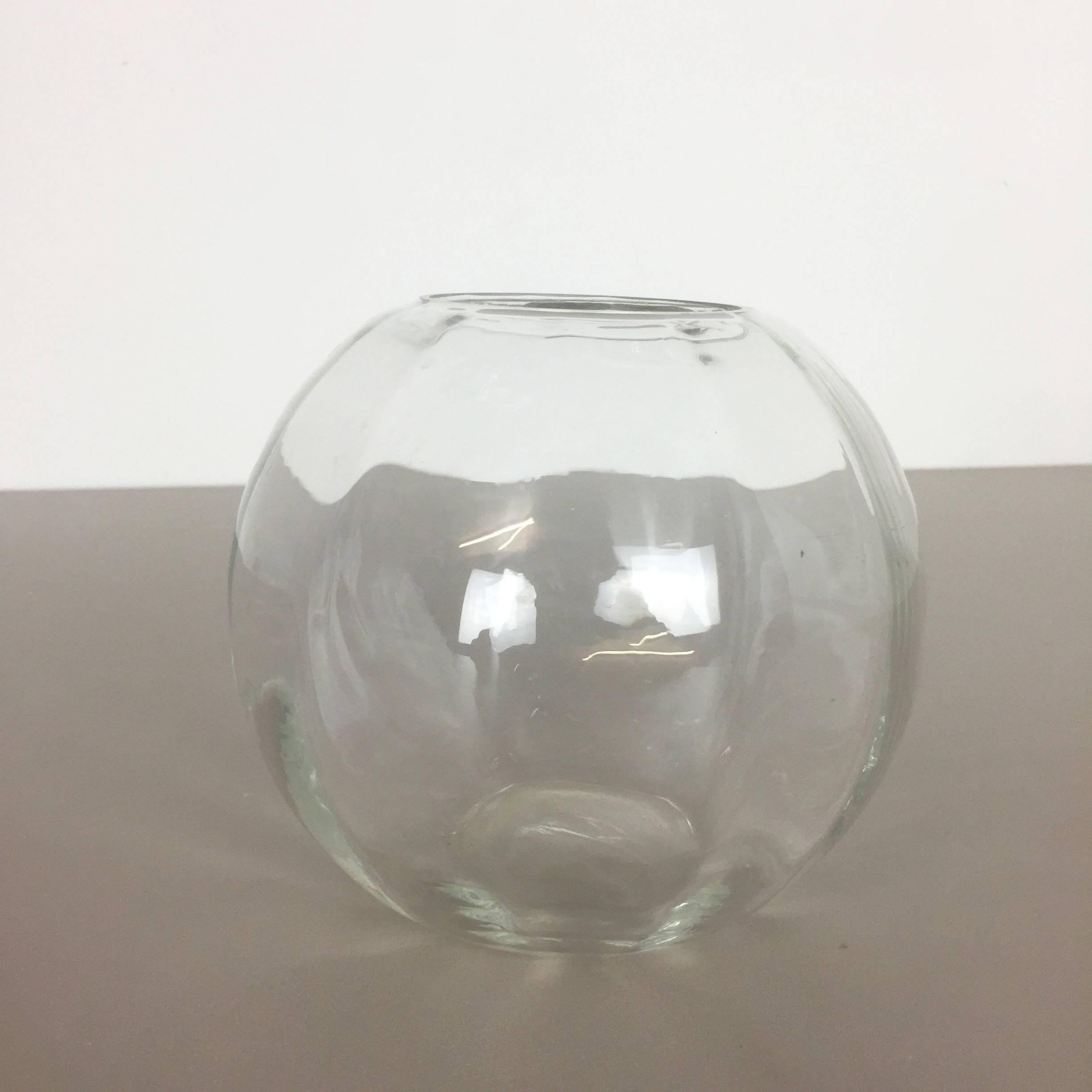 Mid-Century Modern Super Rare Vintage 1960s Clear Glass Turmalin Vase by Wilhelm Wagenfeld for WMF