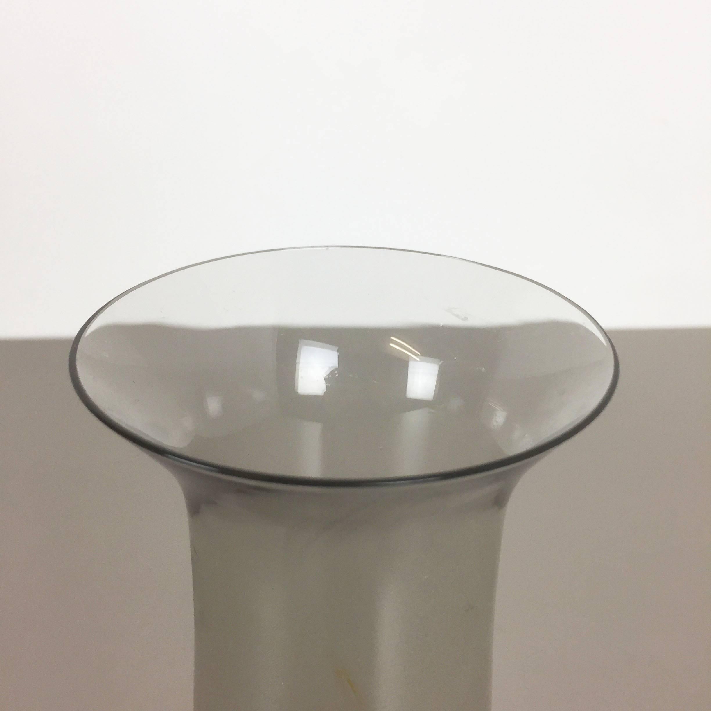 German Super Rare Vintage 1960s Glass Turmalin Vase by Wilhelm Wagenfeld for WMF