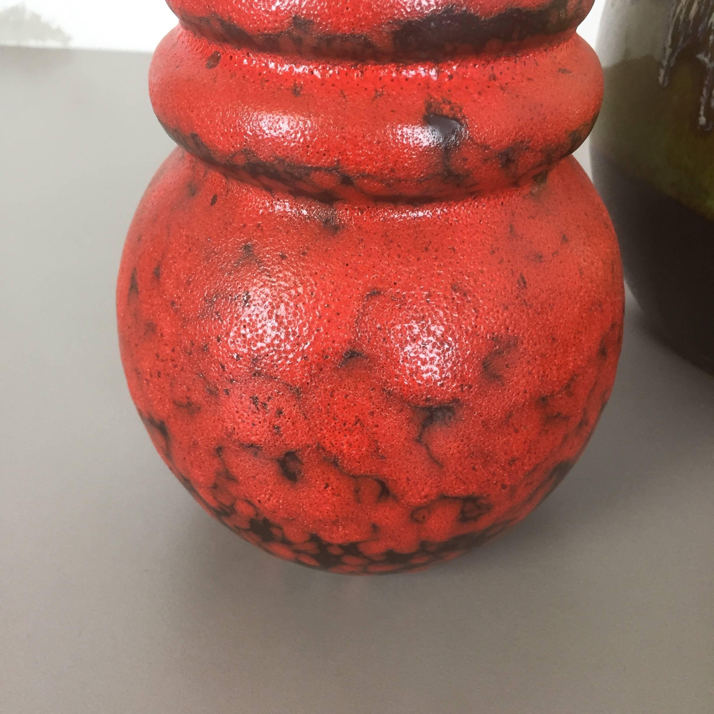 Set of Four Vintage Pottery Fat Lava 