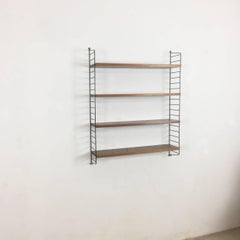 Original String Walnut Wall Unit by Nisse Strinning for String Design AB, 1960s