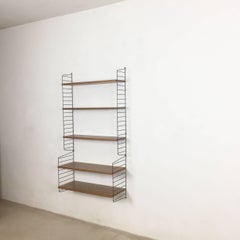 Swedish Walnut Wall Unit by Nisse Strinning for String Design AB Sweden, 1960s