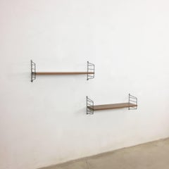 Set of Two String Walnut Wall Units Nisse Strinning String Design AB Sweden