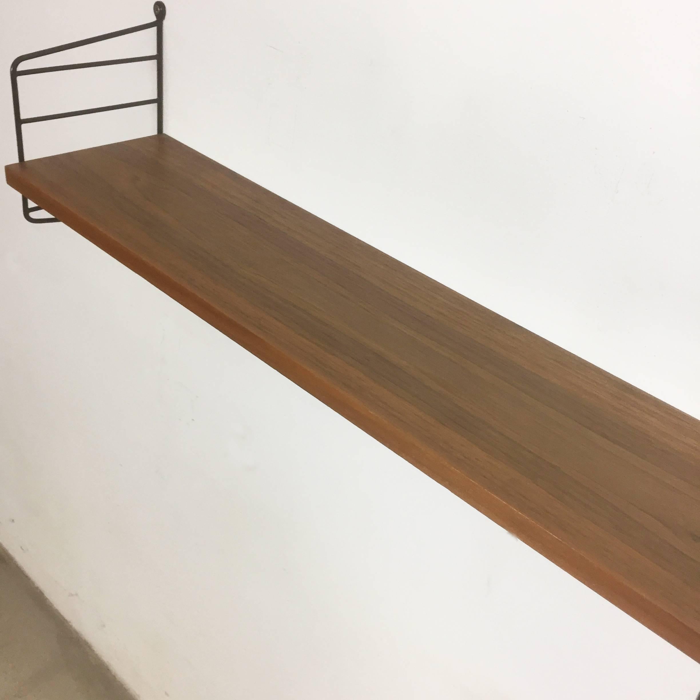 Mid-Century Modern Set of Two String Walnut Wall Units Nisse Strinning String Design AB Sweden