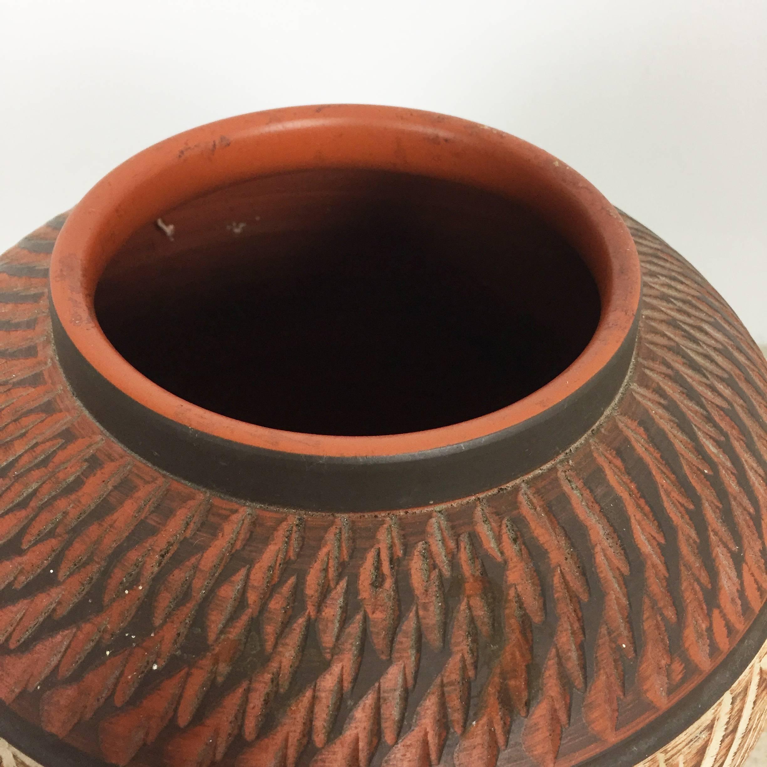 20th Century xxl 40cm Vintage 1960s Ceramic Pottery Floor Vase by AKRU Ceramic Germany, 1960s