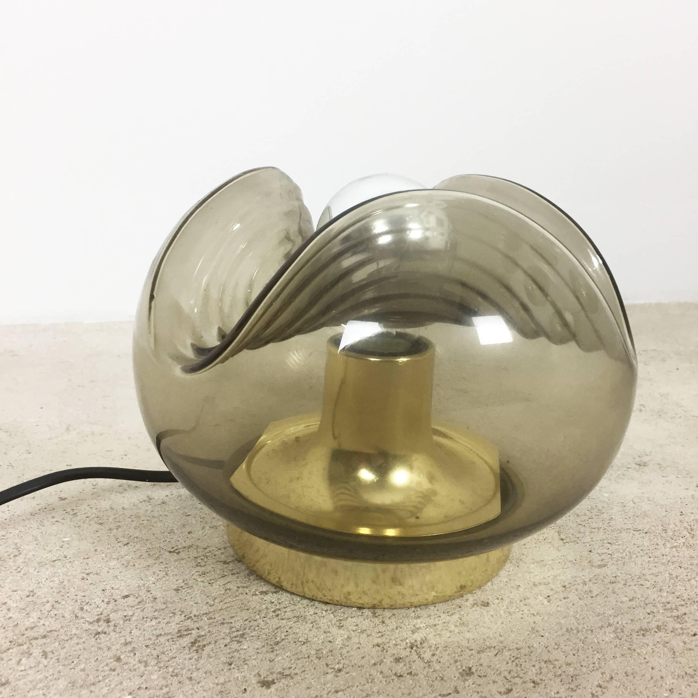 70s WAVE Table Light by Koch and Lowy for Peill & Putzler, Germany Light Green In Good Condition In Kirchlengern, DE