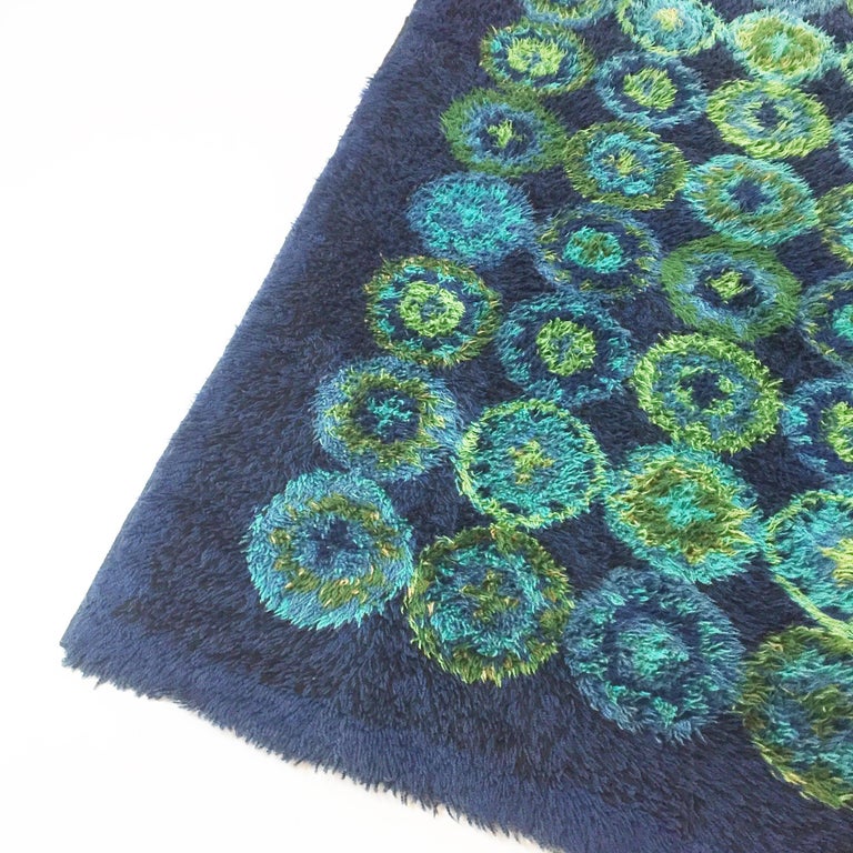 Denmark Rugs Original Scandinavian High Pile Pop Art Rya Rug Carpet, Denmark, 1960s ...
