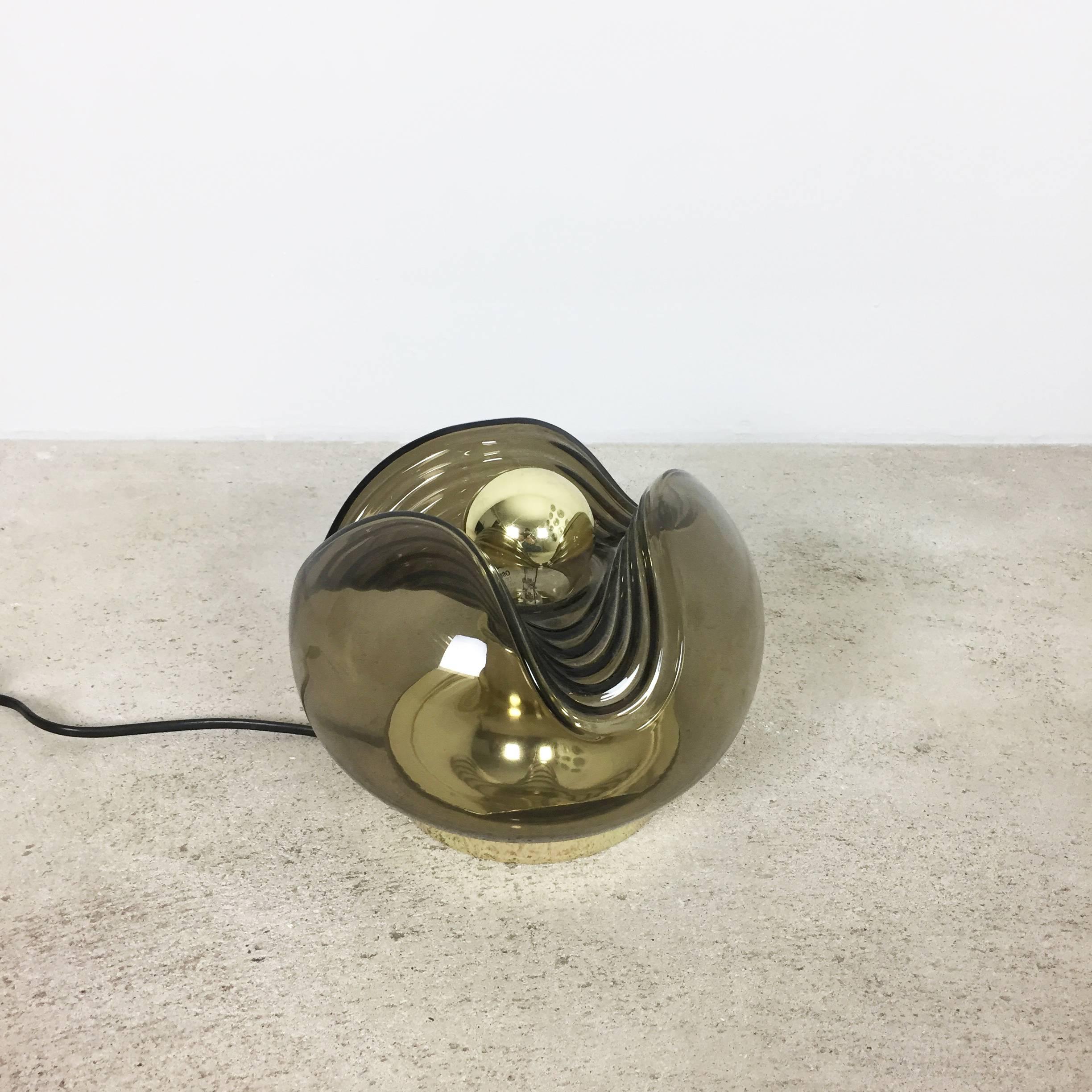 Mid-Century Modern 70s WAVE Table Light by Koch and Lowy for Peill and Putzler, Germany Dark Green