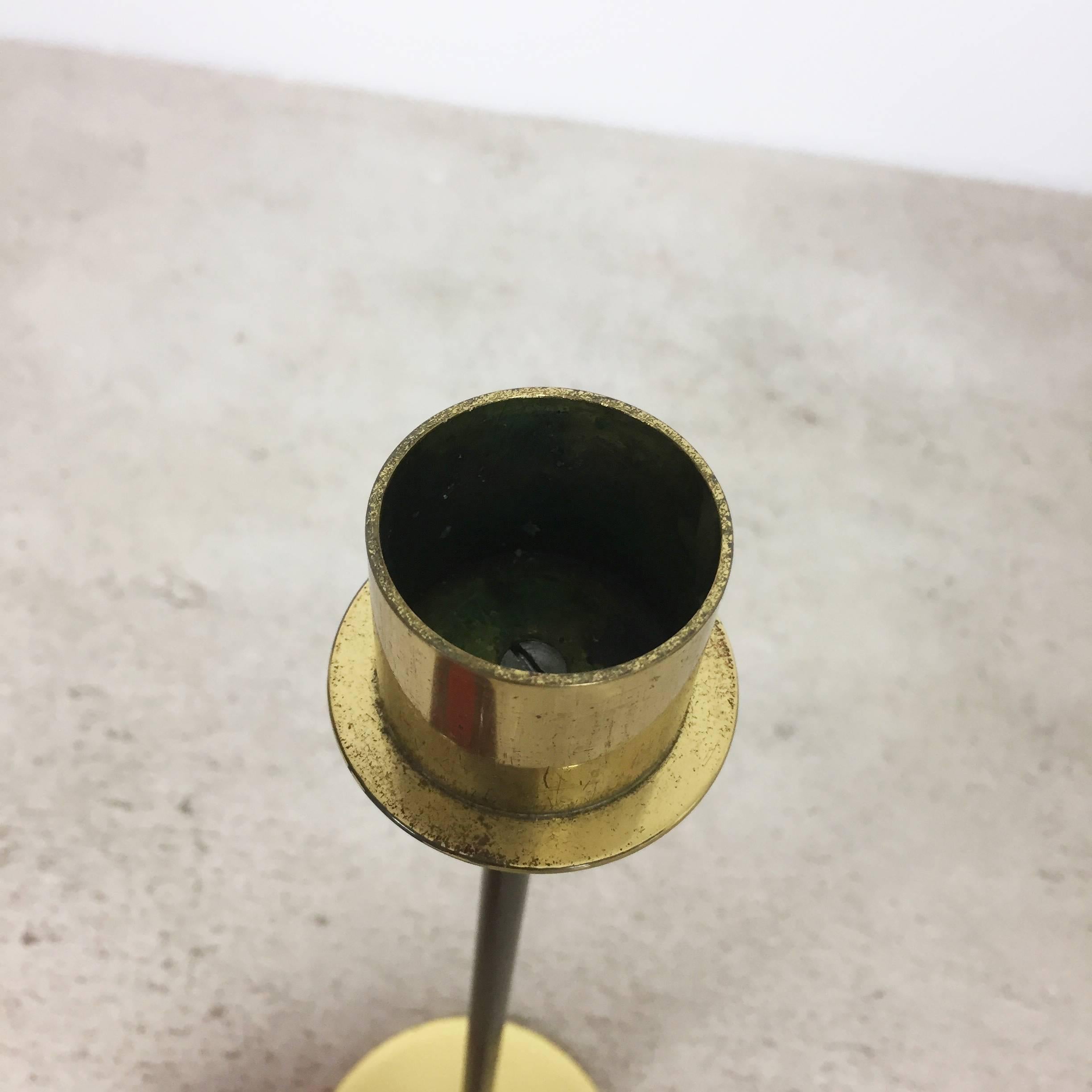 Extra Large 1960s Brass and Glass Candleholder by Hans-Agne Jakobsson AB Sweden 1