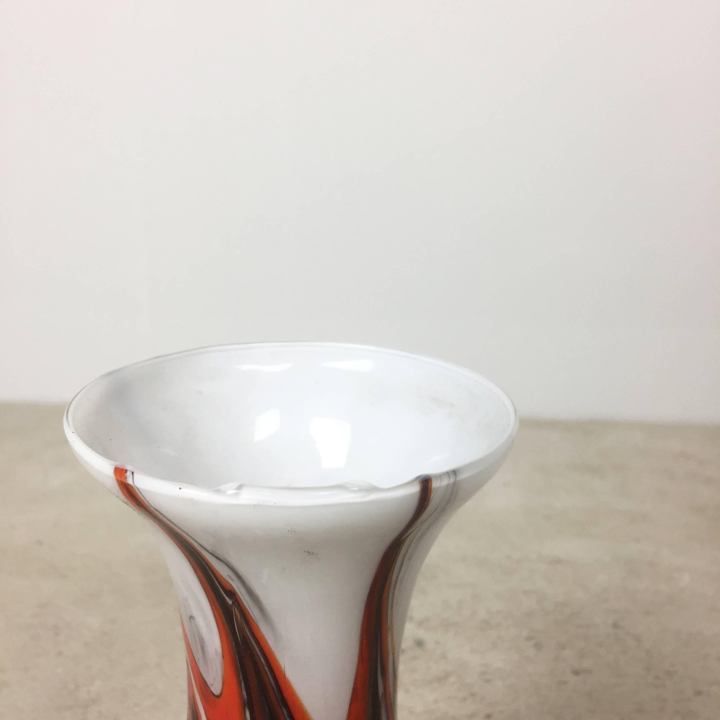 Glass Vintage 1970s Opaline Florence Vase Designed by Carlo Moretti, Italy