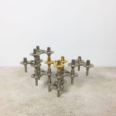 1970s BMF Nagel "Orion" Candleholder Set of seven Designed, Caesar Stoffi, 1970s