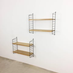 Set of Two Ash String Wall Unit Nisse Strinning for String Design Ab, 1960s