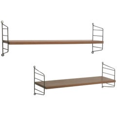 Used Set of Two String Walnut Wall Units Nisse Strinning String Design AB Sweden