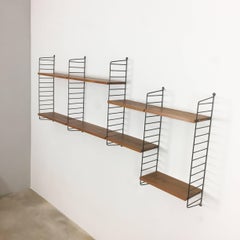 Vintage Teak String Wall Unit Nisse Strinning String Design Ab, Sweden, 1960s