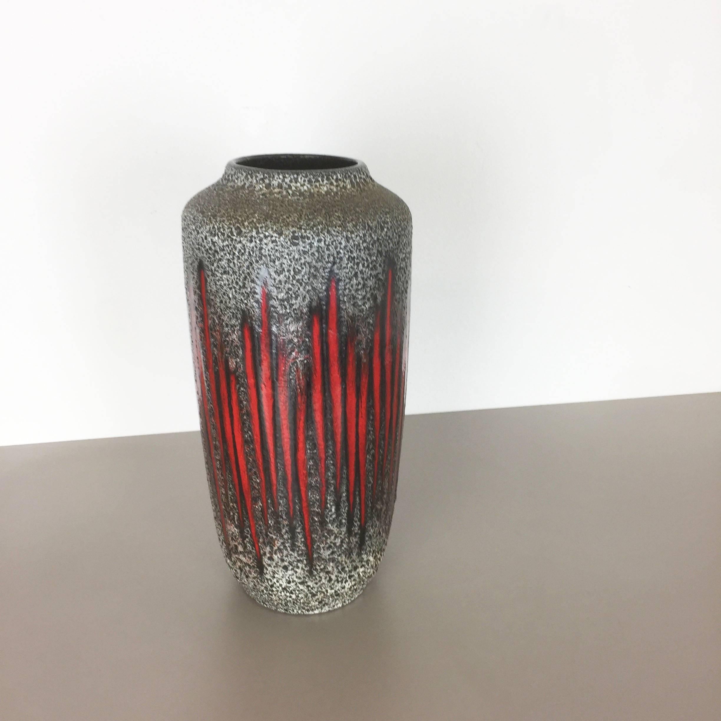 Mid-Century Modern Extra Large Vintage Pottery Fat Lava Vase Made by Scheurich, Germany, 1970s