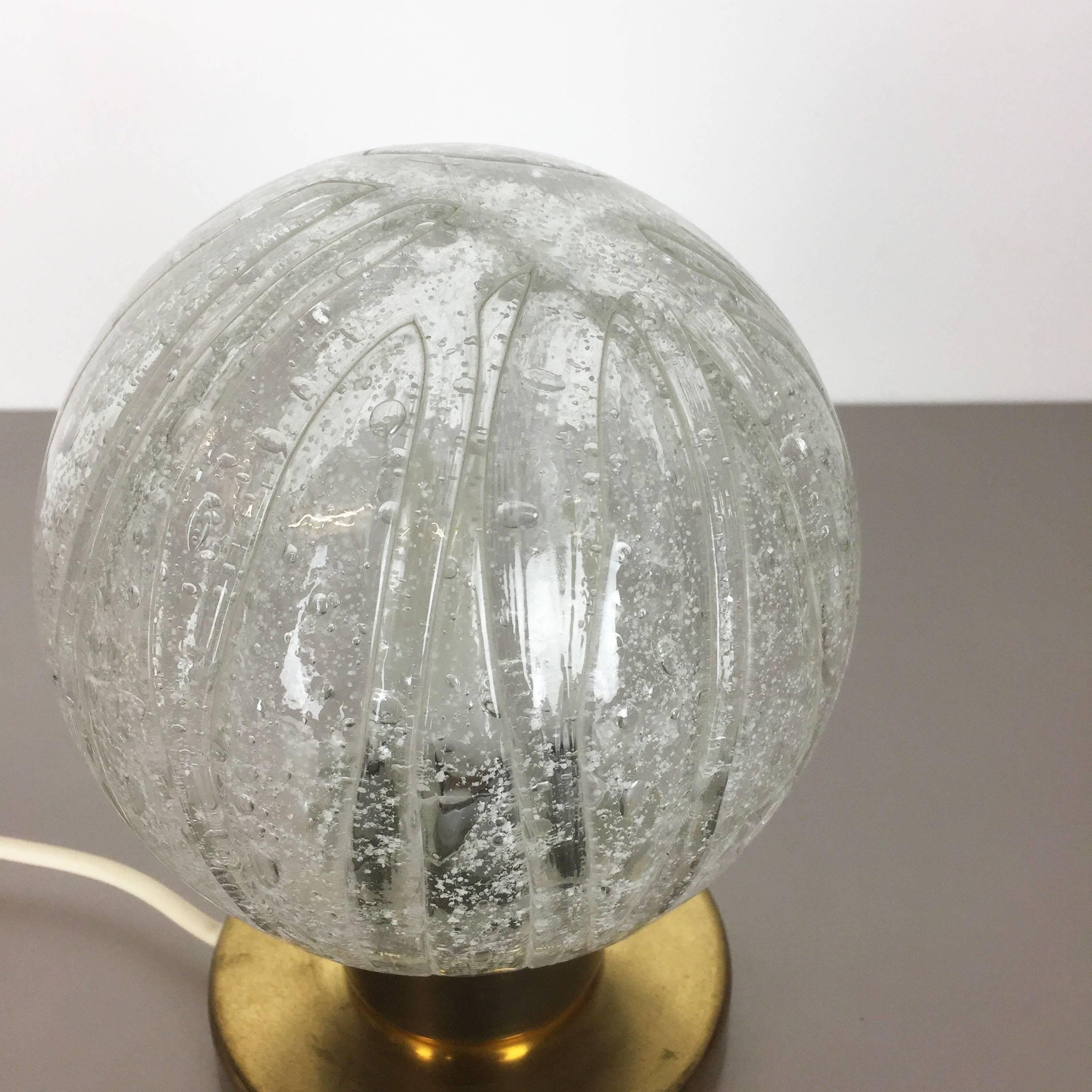 Modernist Glass and Brass Table Light by Doria Lights, 1960s, Germany Nr. 1 In Good Condition In Kirchlengern, DE