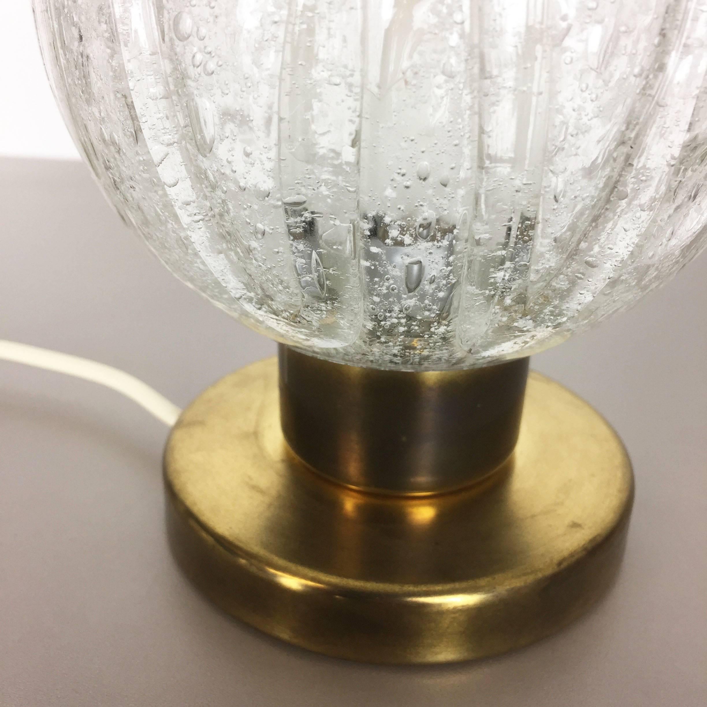 Modernist Glass and Brass Table Light by Doria Lights, 1960s, Germany Nr. 1 2