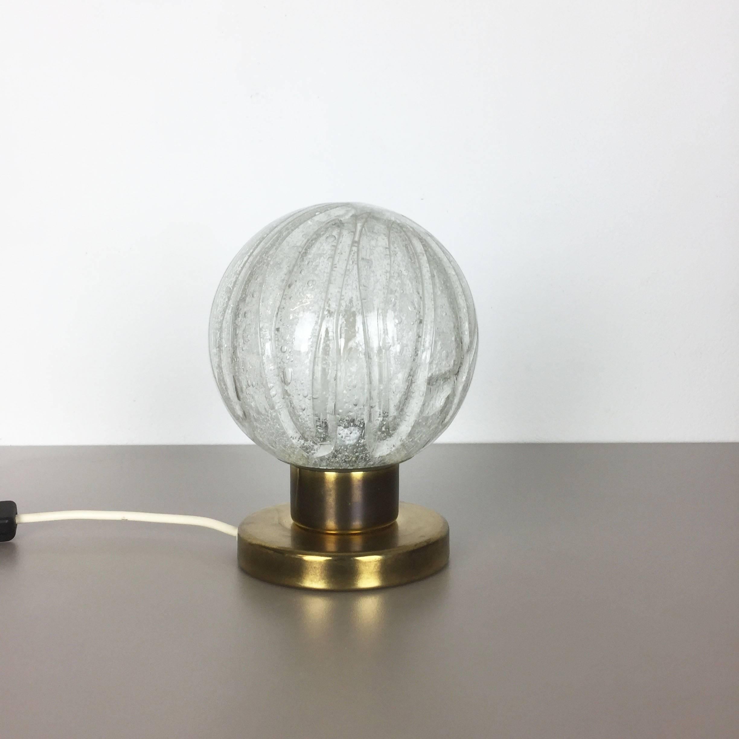 Modernist Glass and Brass Table Light by Doria Lights, 1960s, Germany Nr. 1 3