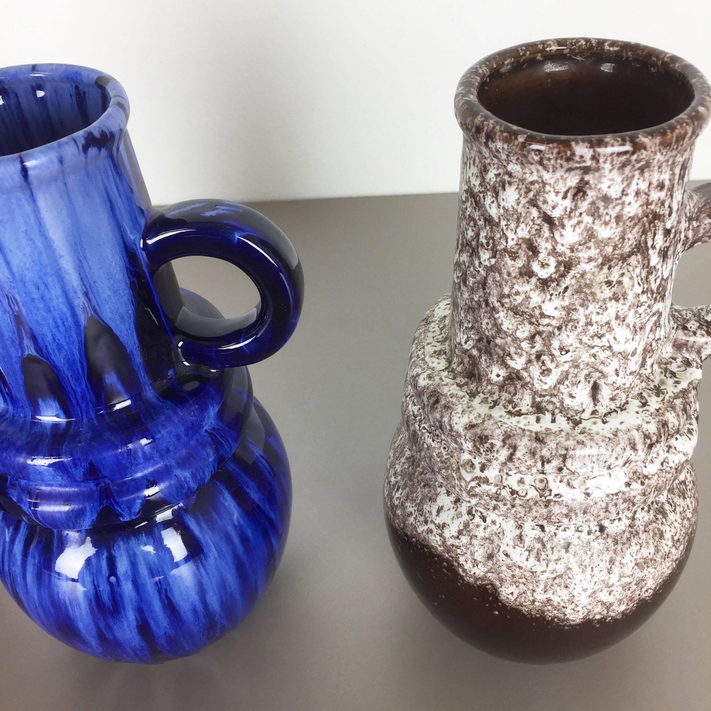 Ceramic Set of Three 1970s Pottery Fat Lava 