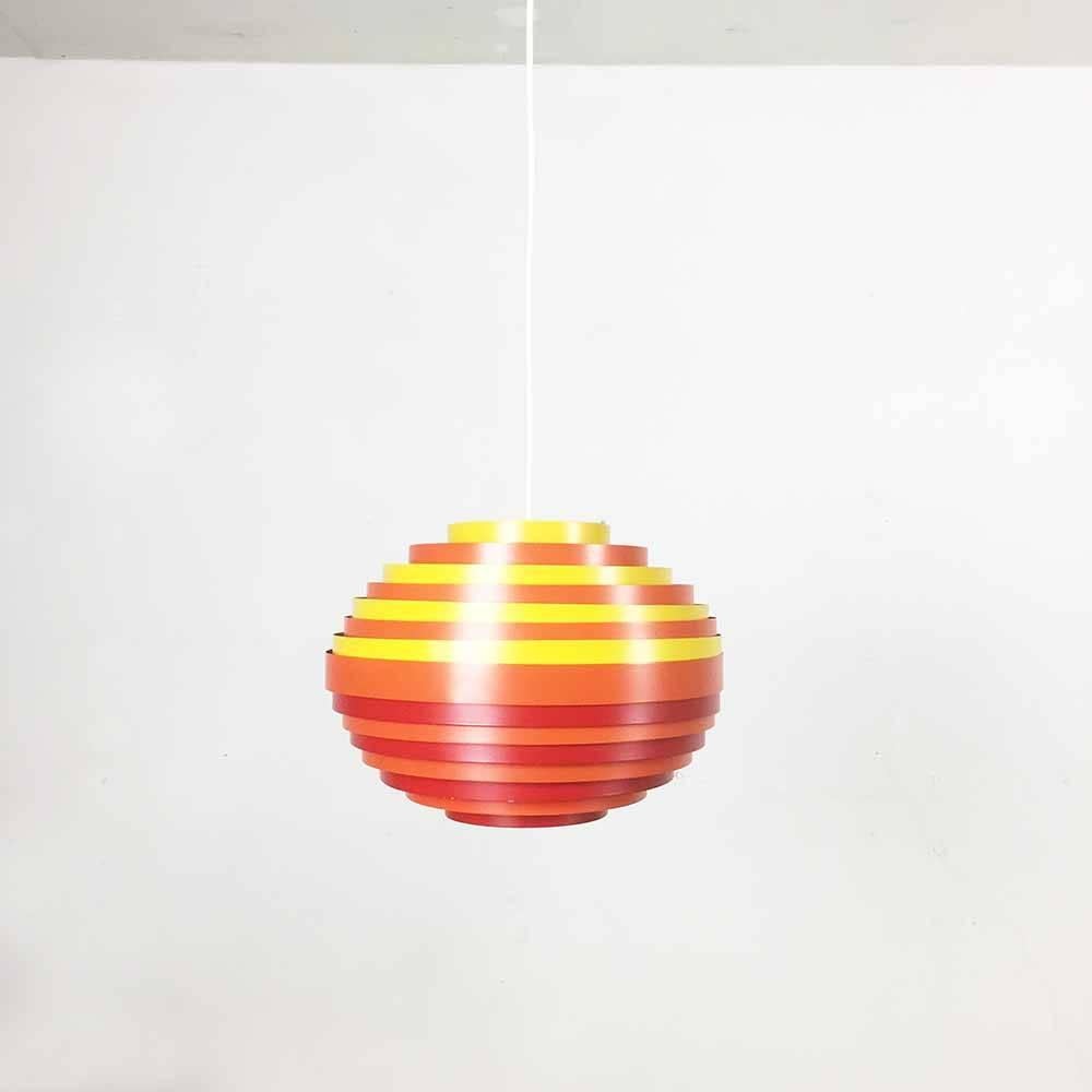 Extra Large Austrian Metal Hanging Lamp with Multicolored Shade from Vest, 1960s 2