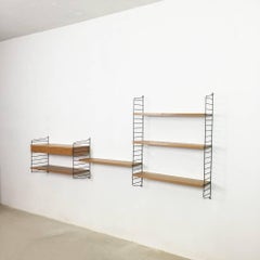 Original 1960s Elm String Wall Unit, Nisse Strinning for String Design AB Sweden